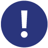 Icon of circle with exclamation point in the center