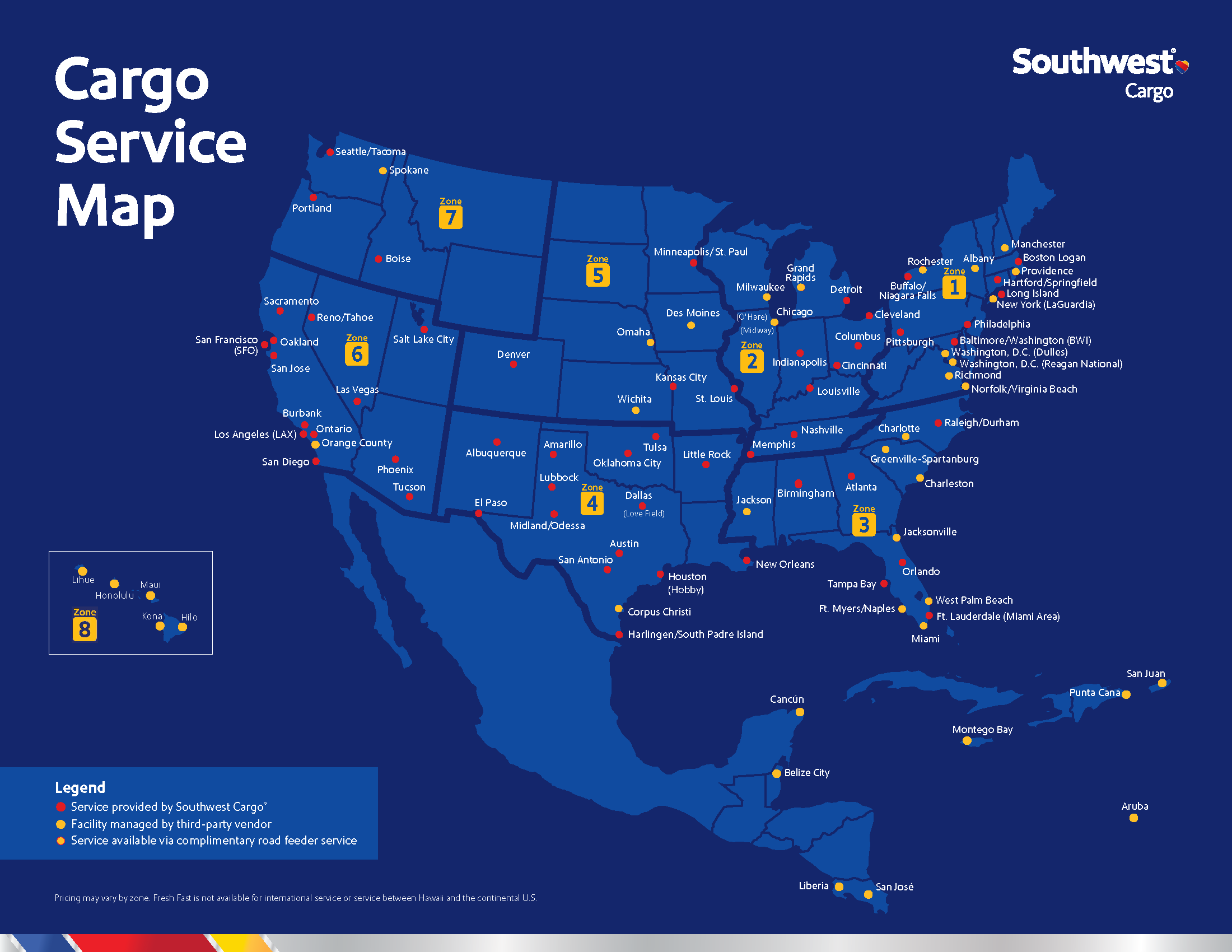 Cargo locations map