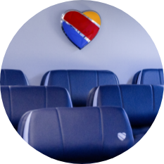 southwest heart on plane