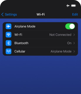 Captura de pantalla de WiFi del iPhone